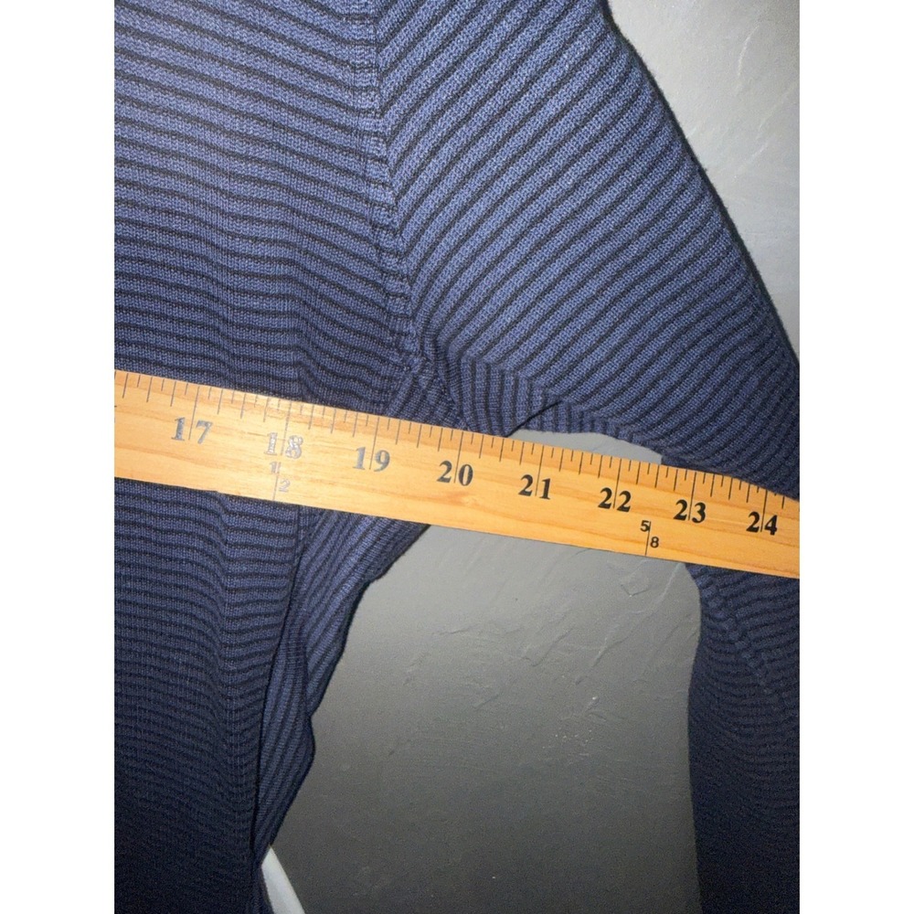Nau Mens‎ Large Blue Striped Hemp Blend Long Sleeve Ribbed Henley Shirt - Picture 7 of 8